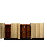 Buffet 145 - Symphony - Luxurious gold sideboard with wooden and brass details - Pacific Compagnie.