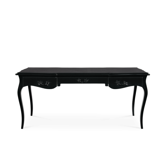 Bureau 145 - Boulevard - Bureau de luxe avec structure en bois et finition laque noire - Pacific Compagnie.