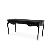 Bureau 145 - Boulevard - Executive office desk with glossy black finish and mahogany veneer - Pacific Compagnie.