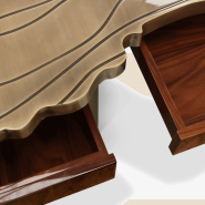 Bureau 145 - Fortuna - Luxurious polished brass desk with wood lacquer finish - Pacific Compagnie.