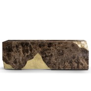 Bureau 145 - Lapiaz - Exquisite wooden desk with intricate brass details - Pacific Compagnie.