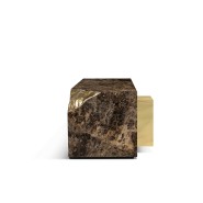 Bureau 145 - Lapiaz - Sophisticated writing desk in wood and polished brass - Pacific Compagnie.