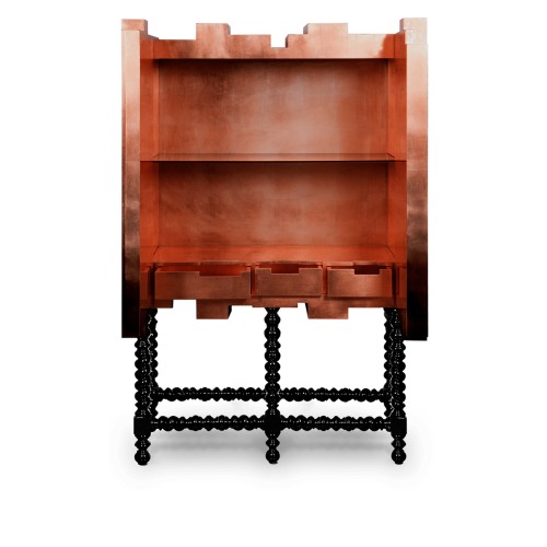 Cabinet 145 - D. manuel - Luxury wooden bar cabinet with brass accents - Pacific Compagnie.