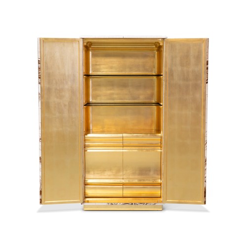 Cabinet 145 - Heritage - Exquisite heritage cabinet with hand-painted tiles and luxurious brass finishes - Pacific Compagnie.