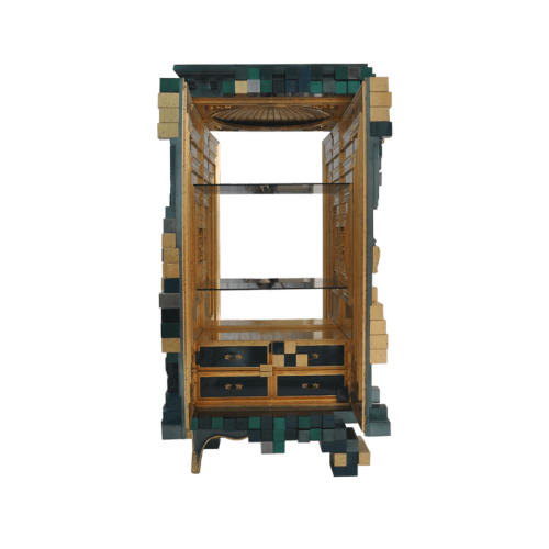 Cabinet 145 - Piccadilly - Exquisite natural wood and glass luxury storage cabinet - Pacific Compagnie.