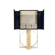 Cabinet 145 - Pixel - Meuble haut en laiton et bois noyer - Pacific Compagnie.