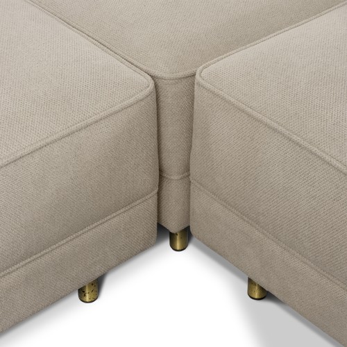 Canapé modulaire 145 - Imperfectio - Polished brass accented modular sofa with enveloped solid wood structure - Pacific Compagni