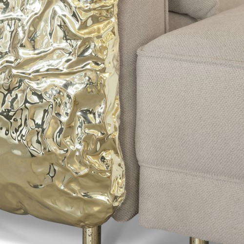 Canapé modulaire 145 - Imperfectio - Canapé modulaire en crème avec pieds fins en laiton - Pacific Compagnie.