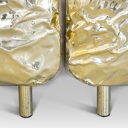 Canapé modulaire 145 - Imperfectio - Customizable modular sofa with cream and polished brass color combination - Pacific Compagn