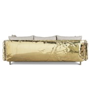 Canapé 145 - Imperfectio - Meuble de style contemporain avec laiton poli et tissu synthétique - Pacific Compagnie.