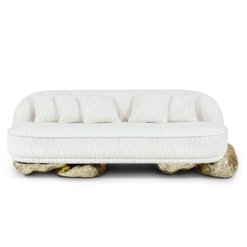 Canapé 145 - Angra - Elegant white sofa with backrest, 38cm high, and seat depth 59cm - Pacific Compagnie.