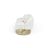 Canapé 145 - Angra - White sofa with woodwork, upholstery, and metalworking, ideal for living rooms - Pacific Compagnie.