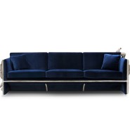 Canapé 145 - Versailles - Wide sofa with manually sculpted resin panels and wood finish - Pacific Compagnie.