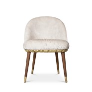 Chaise de salle à manger 145 - Imperfectio - Polished brass dining chair with upholstered seat - Pacific Compagnie.