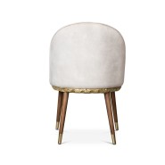 Chaise de salle à manger 145 - Imperfectio - Dining chair with polished brass backrest and wooden seat - Pacific Compagnie.