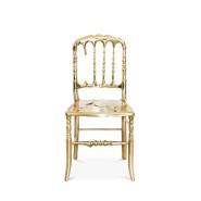 Chaise 145 - Emporium - Elegant silver and gold chair with aluminium casting frame - Pacific Compagnie.