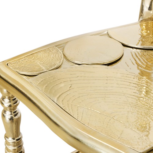 Chaise 145 - Emporium | Chaise 145-Emporium avec une combinaison unique d'argent, d'or et de fausse fourrure synthétique - Pacif