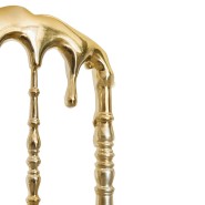 Chaise 145 - Emporium - Exclusive silver and gold chair with aluminium casting and fur synthetic fabric - Pacific Compagnie.