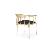 Chaise 145 - N11 - Luxury brass chair with upholstered seat - Pacific Compagnie.