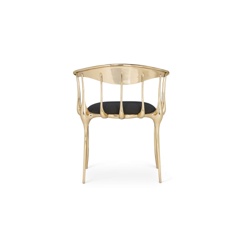 Chaise 145 - N11 - High polish finish chair with suede synthetic fabric - Pacific Compagnie.