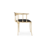 Chaise 145 - N11 - Upholstered brass chair with solid brass frame and varnish coat finish - Pacific Compagnie.