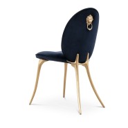 Chaise 145 - Soleil - Chaise en bleu et crème avec des détails en or pour une décoration unique - Pacific Compagnie.