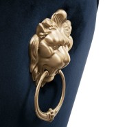 Chaise 145 - Soleil - Luxury blue and cream chair with gold accents - Pacific Compagnie.