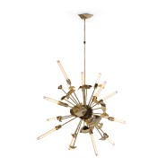 Chandelier 145 - Supernova - Chandelier en laiton coulé avec finition gun black - Pacific Compagnie.