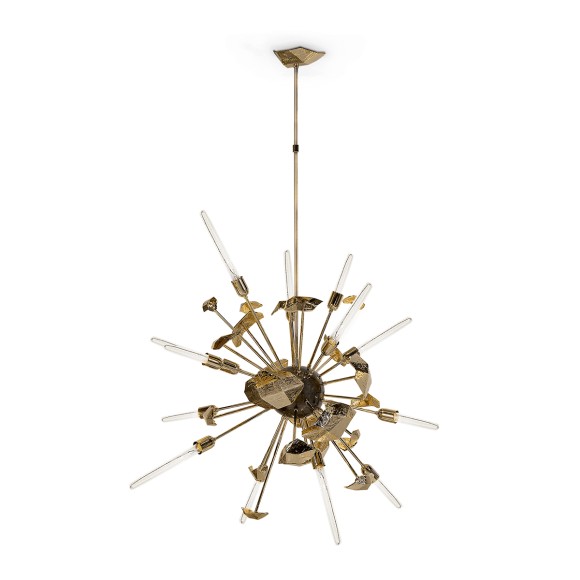 Chandelier 145 - Supernova - Exclusive casted brass and gold plated chandelier - Pacific Compagnie.
