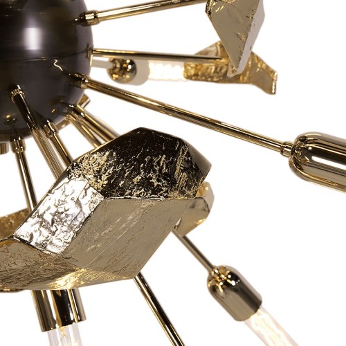 Chandelier 145 - Supernova - Elegant 150cm high chandelier with 14 filament bulbs - Pacific Compagnie.