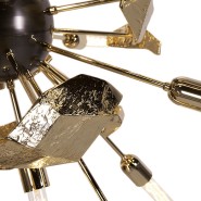 Chandelier 145 - Supernova - Elegant 150cm high chandelier with 14 filament bulbs - Pacific Compagnie.