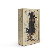 Coffre - fort de luxe 145-Baron Matte Champagne - Gold and walnut accents on a high-end safe - Pacific Compagnie.