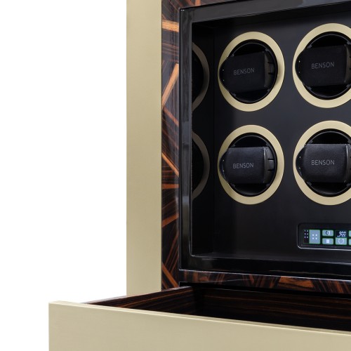 Coffre - fort de luxe 145-Baron Matte Champagne - Détail de la matière en acier inoxydable du coffre-fort de luxe 145-Baron Matt