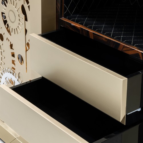 Coffre - fort de luxe 145-Baron Matte Champagne - Exclusive and secure storage with a touch of gold and walnut - Pacific Compagn