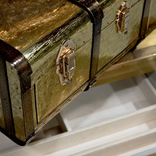 Coffre - fort de luxe 145-Boheme - Luxury gold polished brass safe with intricate details - Pacific Compagnie.