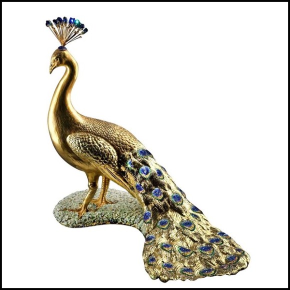 Sculpture Golded Peacock