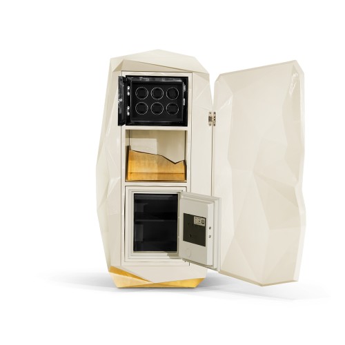 Coffre - fort de luxe 145-Diamond Black - Fiberglass and gold leaf luxury safe in black - Pacific Compagnie.