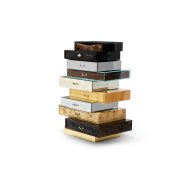 Commode 145 - Frank | Commode 145-Frank en feuille d'or vernis brillant - Pacific Compagnie.