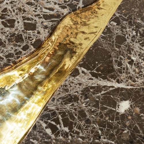 Console 145 - Empire - Console en marbre et bois de couleur naturelle - Pacific Compagnie.