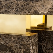 Console 145 - Empire - Table de console en laiton et marbre carrara - Pacific Compagnie.