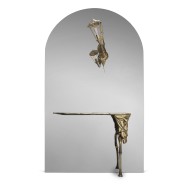 Console 145 - Lumiere - Luxurious wooden console table with brass accents - Pacific Compagnie.