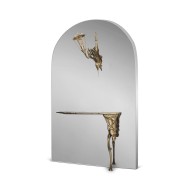 Console 145 - Lumiere - Console lumineuse en bois et laiton de style luxueux - Pacific Compagnie.