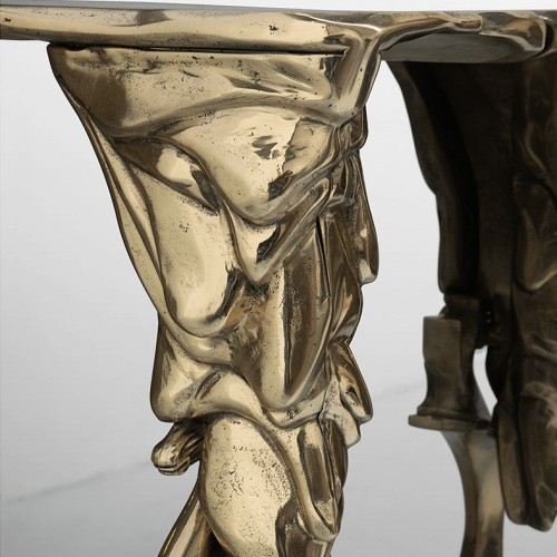 Console 145 - Lumiere - Console en bois massif et laiton avec un style unique - Pacific Compagnie.