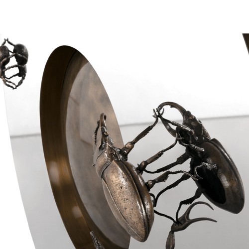 Console 145 - Metamorphosis - High-end console table featuring black and gold wood and brass finish - Pacific Compagnie.