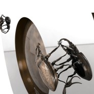 Console 145 - Metamorphosis - Meuble de hall en bois et laiton, style luxueux - Pacific Compagnie.