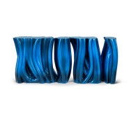 Console 145 - Monochrome - Luxury blue monochrome console table made of resin and marble - Pacific Compagnie.