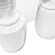 Console 145 - Pietra - Elegant entryway console table with storage, made from wood and brass in a sophisticated carrara and nero