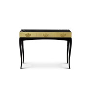 Console 145 - Trinity - Natural colored console with wood and glass combination - Pacific Compagnie.