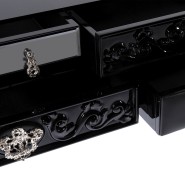 Console 145 - York - Console moderne en bois et verre blanc et noir - Pacific Compagnie.