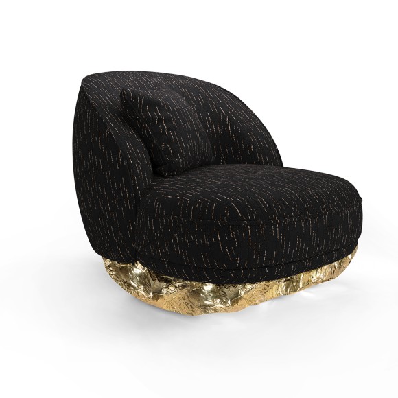 Fauteuil 145 - Angra - Fauteuil en bois et polyester noir baltique - Pacific Compagnie.